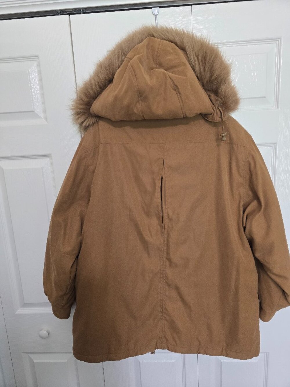 Preston & York Genuine Fox Fur Trim Removeable Hooded Parka Coat - Size 1X